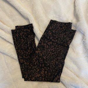 Brown and black patterned lulu leggings